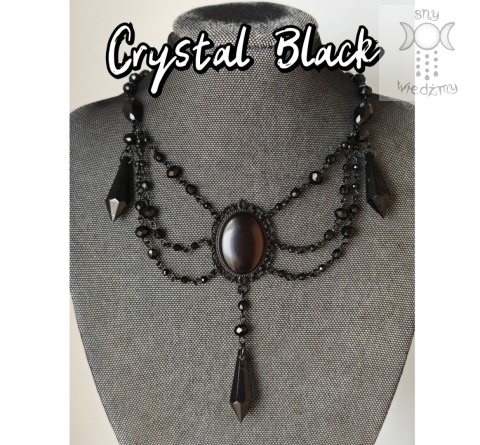 Kolia Crystal Black Kryszta艂ki gotycka victorian Kolia Crystal Black Kryszta艂ki gotycka victorian