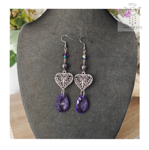 Kolia Crystal Dark Amethyst ametyst koronka choker Kolia Crystal Dark Amethyst ametyst koronka choker