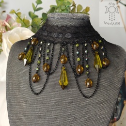 Kolia Lace Crystal Olive kryształki goth gothic