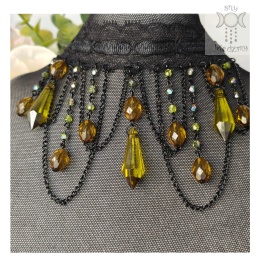 Kolia Lace Crystal Olive kryształki goth gothic