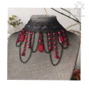 Kolia Lace Crystal Red kryształki goth gothic