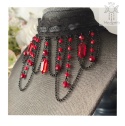 Kolia Lace Crystal Red kryształki goth gothic