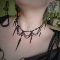 Kolia Naszyjnik Moira fiolet kolce spike gwiazdy Black chain