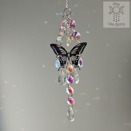 Motylia Łapacz Słońca pomarańczowo niebieski kryształki zajączki świetlne Aurora motyl ćma moth