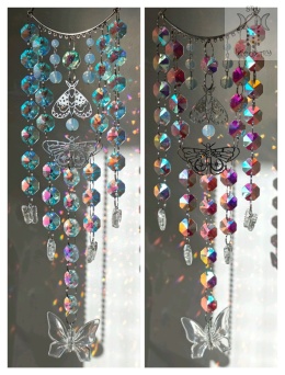 Łapacz Słońca Rainbow Moth kryształki Ćma Ćmy Aurora zajączki opalit girlanda świetlna