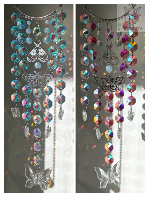 Łapacz Słońca Rainbow Moth kryształki Ćma Ćmy Aurora zajączki opalit girlanda świetlna Łapacz Słońca Rainbow Moth kryształki Ćma Ćmy Aurora zajączki opalit girlanda świetlna