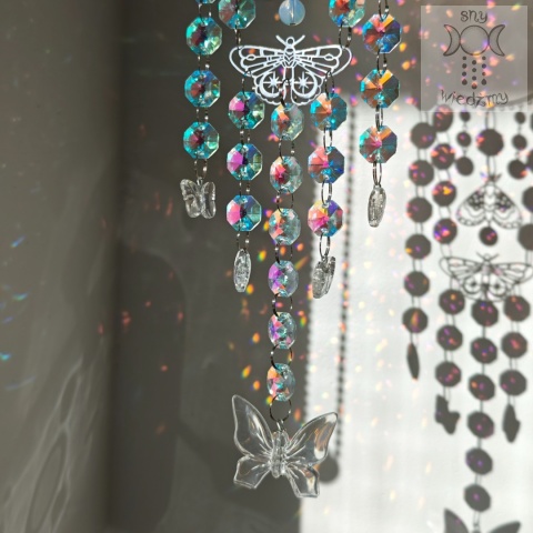 Łapacz Słońca Rainbow Moth kryształki Ćma Ćmy Aurora zajączki opalit girlanda świetlna Łapacz Słońca Rainbow Moth kryształki Ćma Ćmy Aurora zajączki opalit girlanda świetlna