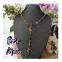 Naszyjnik Rose Moon agat indyjski księżyc róża