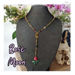 Naszyjnik Rose Moon agat indyjski księżyc róża