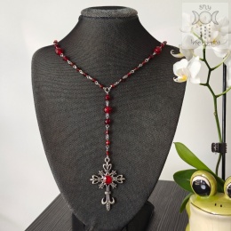 Naszyjnik Ruby Cross goth gothic victorian
