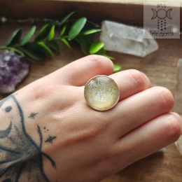 Pierścionek Na łące kwiaty regulowany żólty