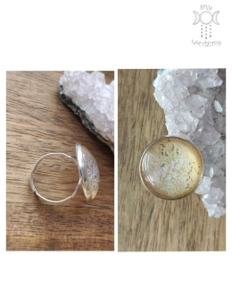 Pierścionek Na łące kwiaty regulowany żólty