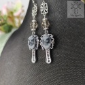 Kolczyki Cameo Mirror kamea kryształki łańcuchy chain crystal