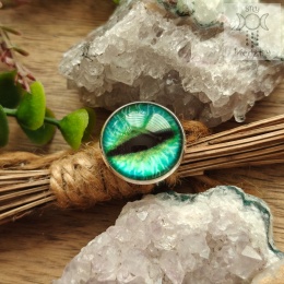 Pierścionek Cat eye morskie oko kot kocie oko smoka smok