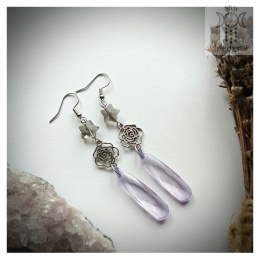 Kolczyki Clarissa gwiazdki kryształki fioletowe ciemne