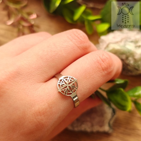 Pierścionek Gwiazda Polarna północy stal regulowany