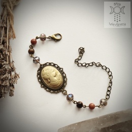 Bransoletka Cottagecore Cameo tygrysie oko piasek pustyni