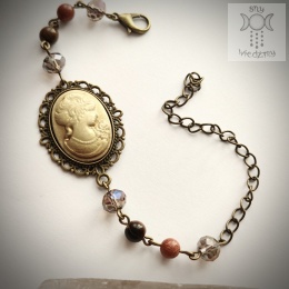 Bransoletka Cottagecore Cameo tygrysie oko piasek pustyni