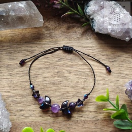 Bransoletka Dark Triple Moon ametyst księżyc