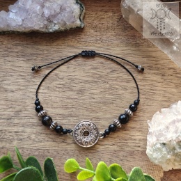 Bransoletka Dark sun onyks słońce celestial makrama