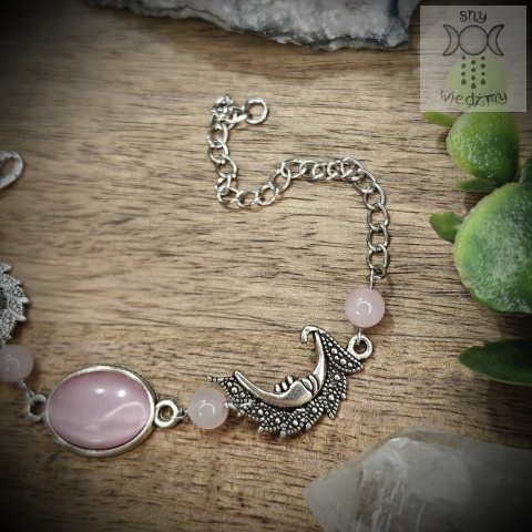 Bransoletka Fantasy Moon kwarc różowy księżyc