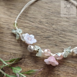 Bransoletka Kwitnąca prehnit kwiaty Fairy wróżka