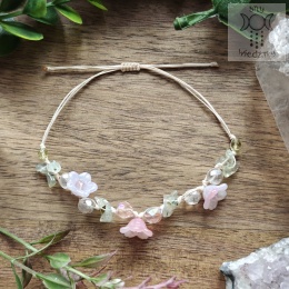 Bransoletka Kwitnąca prehnit kwiaty Fairy wróżka