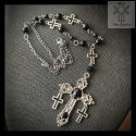 Naszyjniki Onyxa Cross onyks krzyże stal kryształki