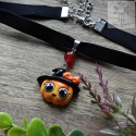 Choker Czarująca Dyniula karneol Halloween welurowy naszyjnik gotycki goth gothic