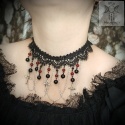 Choker Rose Cross koronka krzyże róże