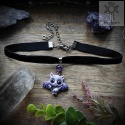 Choker Urokliwy Nietoperek Ametyst Halloween welurowy naszyjnik gotycki goth gothic