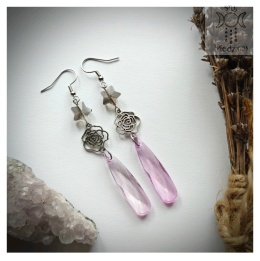 Kolczyki Clarissa gwiazdki kryształki fioletowe