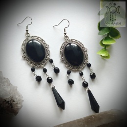 Kolczyki Crystal kamea gotyckie victorian cameo