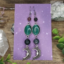 Kolczyki Fantasy Moon agat indyjski księżyc
