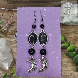Kolczyki Fantasy Moon onyks księżyc