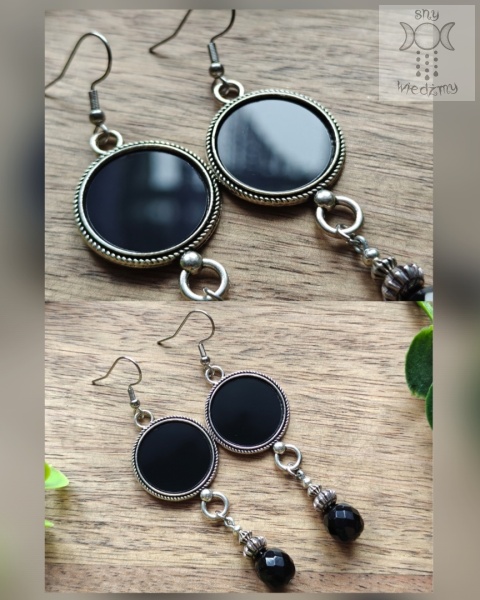 Kolczyki Gothic Mirror czarne lustra goth gothic