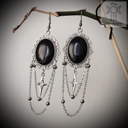 Kolczyki In The Shadows kocie oko łańcuszki gwiazdy