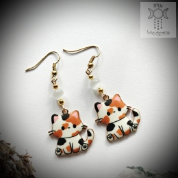 Kolczyki Koteczki tricolor calico uleksyt kitty