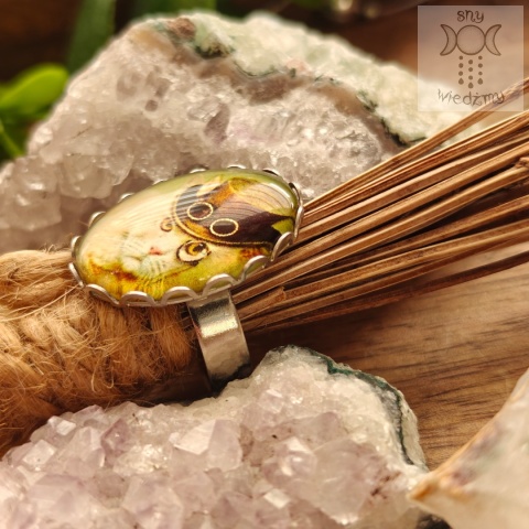 Pierścionek Steampunk Kitty regulowany kot koty