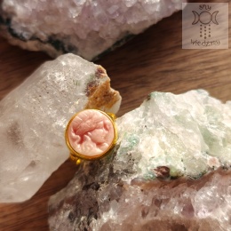 Delikatny pierścionek Kamea rose Gold cameo