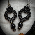 Kolczyki Satin Dark czarne brąz koraliki goth gothic beading