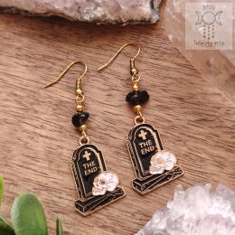 Kolczyki Stay Dark nagrobek obsydian