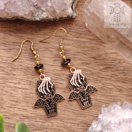 Kolczyki Stay Dark nietoperz łapka obsydian