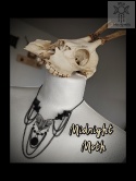 Naszyjnik Midnight Moth kolia onyks czarny ćma kryształki róże Halloween