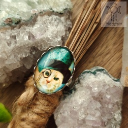 Pierścionek Sir Ginger Kitty regulowany kot koty