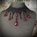 Kolia Burgundia koronka kryształki lace goth gothic