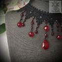 Kolia Burgundia koronka kryształki lace goth gothic