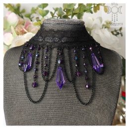 Kolia Lace Crystal fiolet kryształki goth gothic