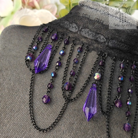 Kolia Lace Crystal fiolet kryształki goth gothic