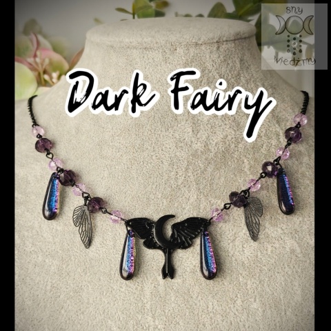 Naszyjnik Dark fairy ćma księżyc skrzydła moon